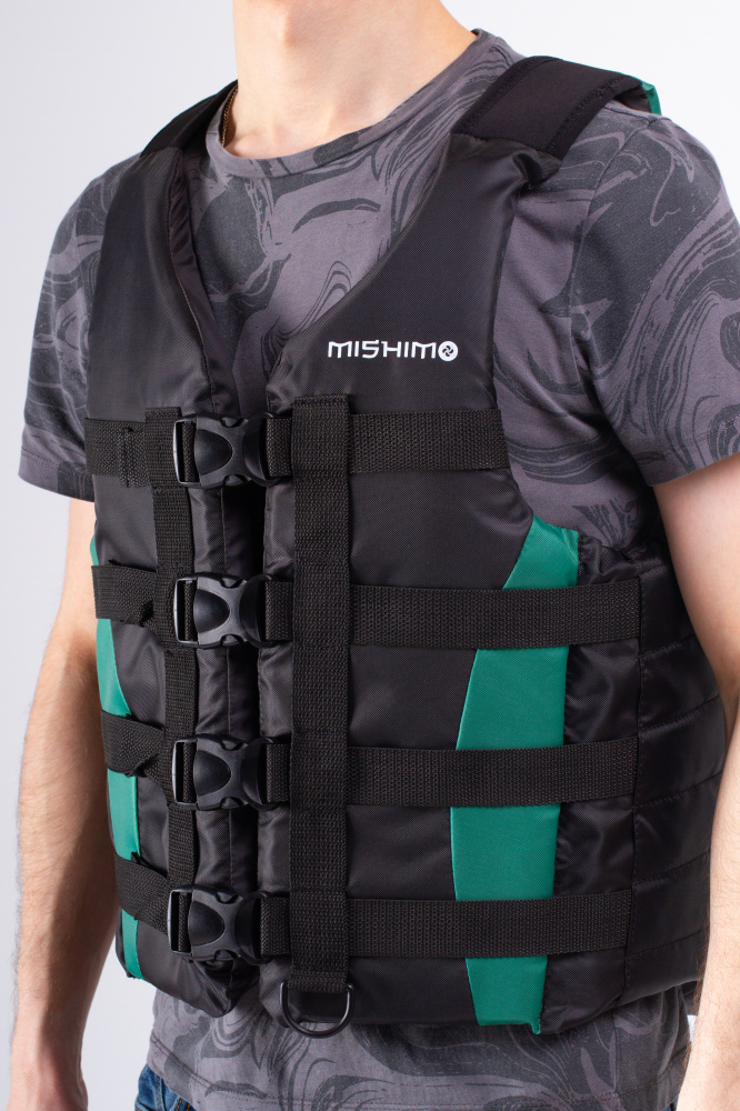Жилет спасательный MISHIMO PRO Премиум качества Черно-зеленый в Стерлитамаке