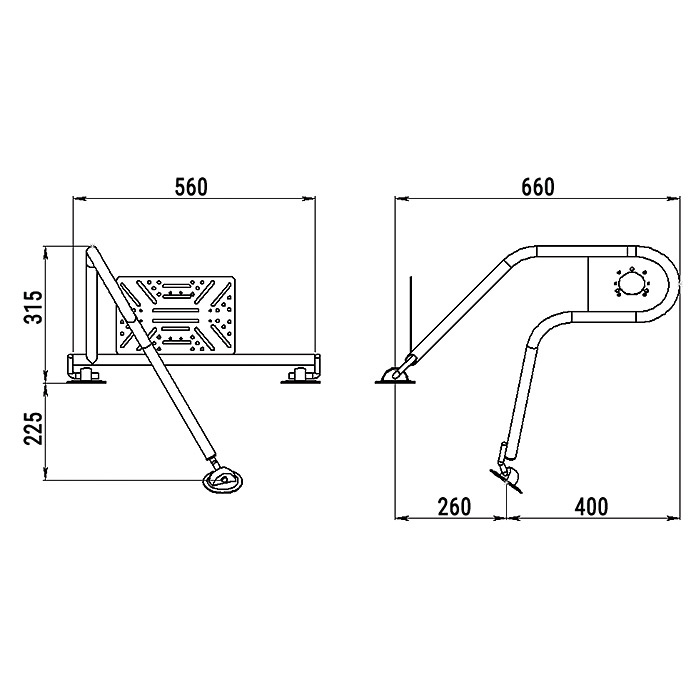 Стойка рулевая с креплением на баллон надувной лодки 25мм в Стерлитамаке