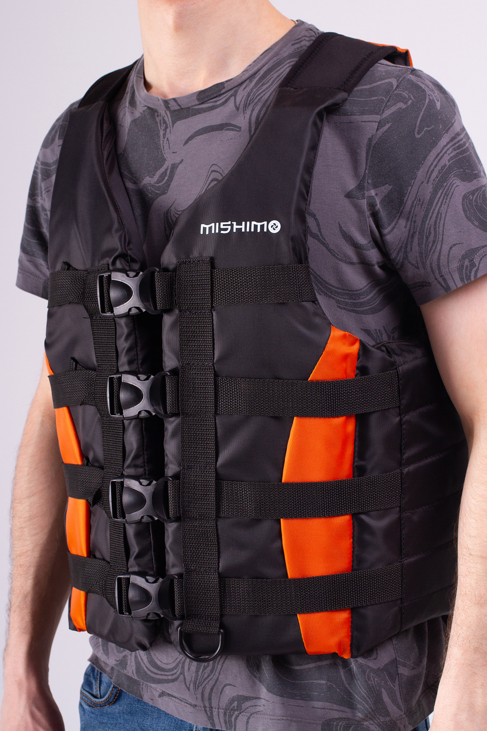 Жилет спасательный MISHIMO PRO Премиум качества Черно-оранжевый в Стерлитамаке