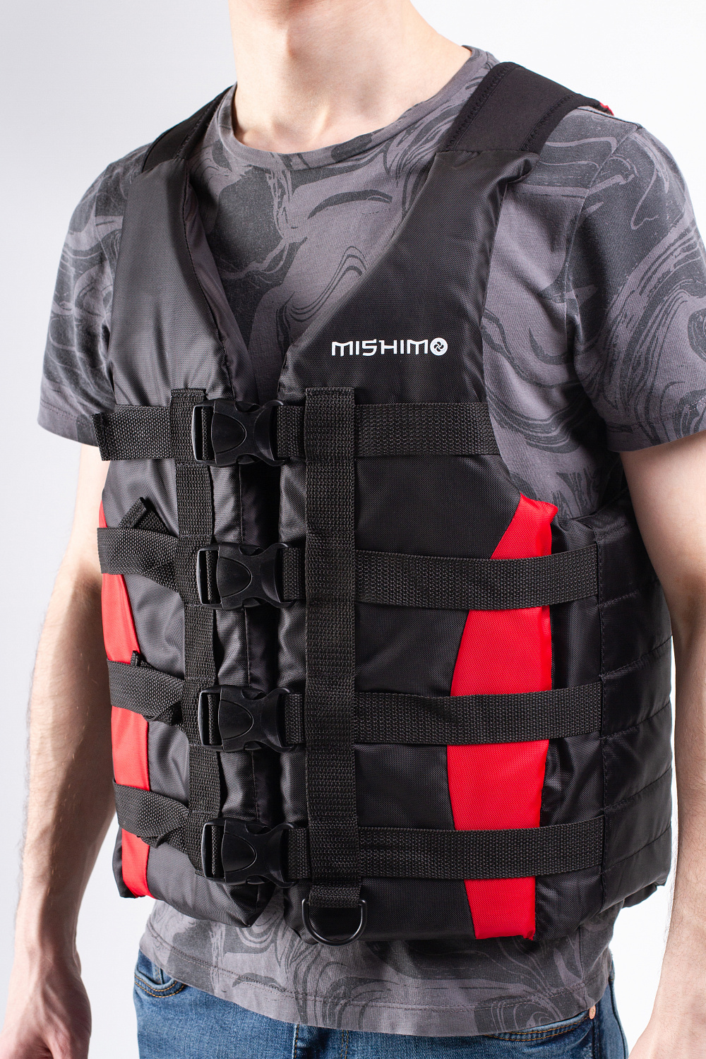 Жилет спасательный MISHIMO PRO Премиум качества Черно-красный в Стерлитамаке